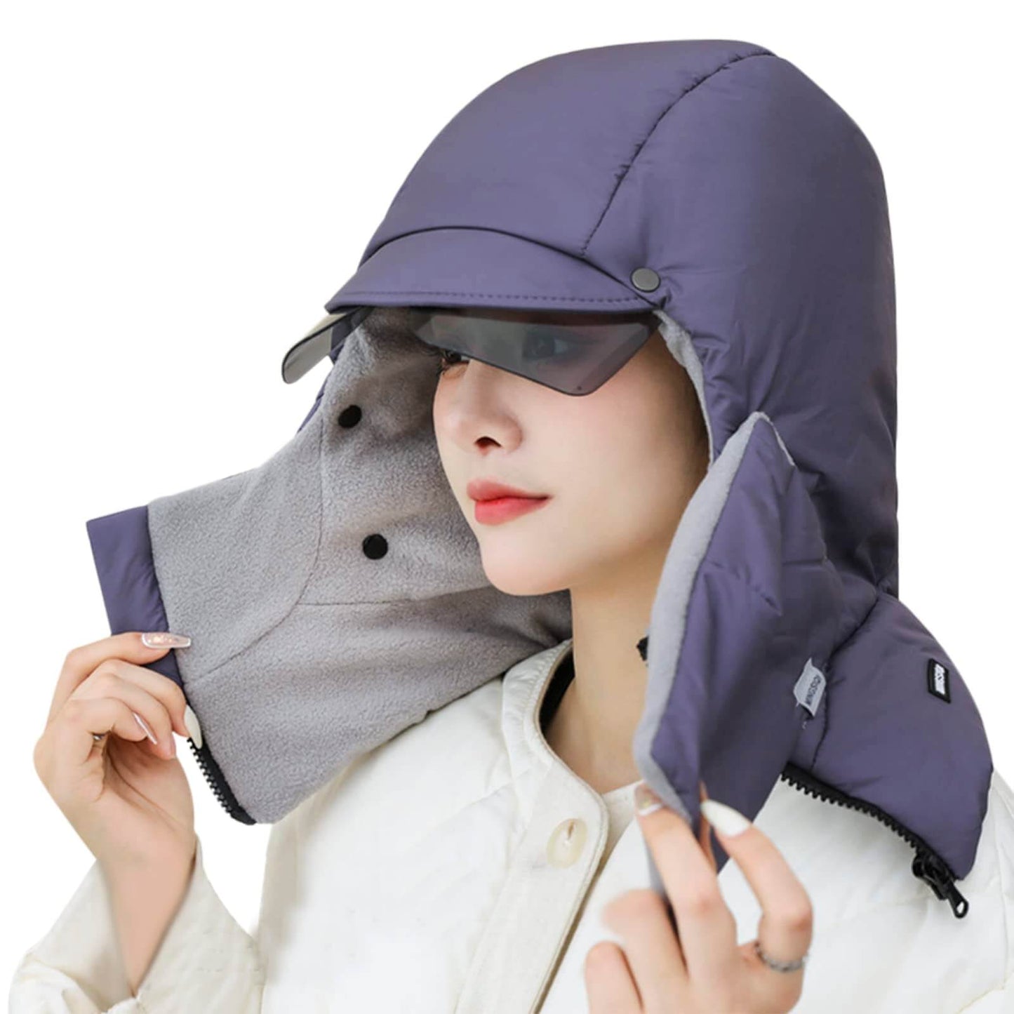 Sherum  4 in 1 Winter Down Trapper Hat