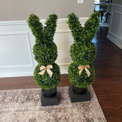 Sherum Artisan-Crafted Bunny Topiary Trees💥