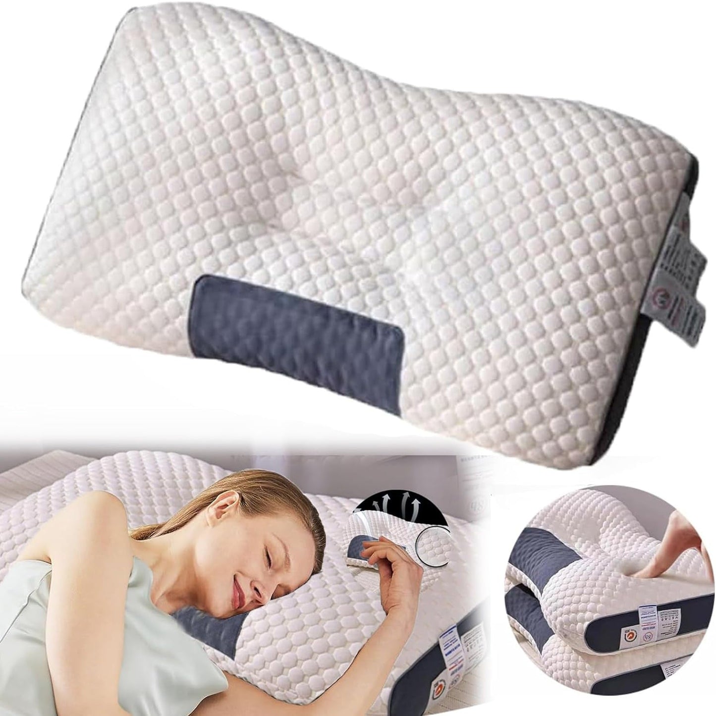 Sherum™ Antibacterial Neck Support Sleep-Aid Massage Pillow
